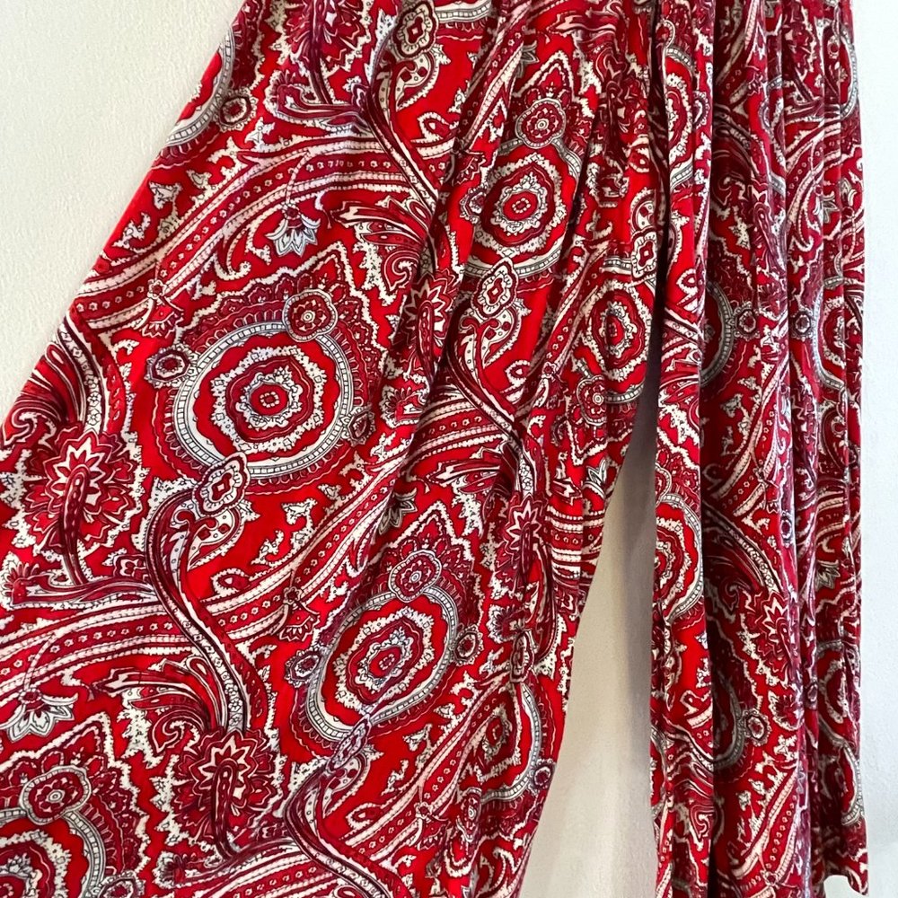 Staring at Stars Red Flowy Pants - Size 0 - Picture 3 of 5